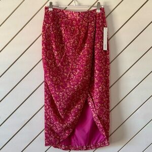 Aqua - Metallic Print Wrap Skirt - Size S - NWT